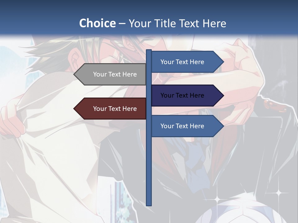 A Couple Of Anime Characters Hugging Each Other PowerPoint Template