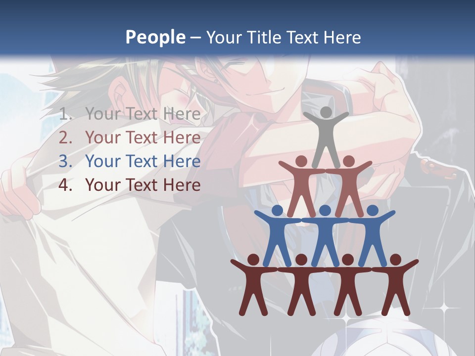 A Couple Of Anime Characters Hugging Each Other PowerPoint Template