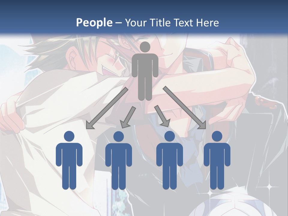A Couple Of Anime Characters Hugging Each Other PowerPoint Template