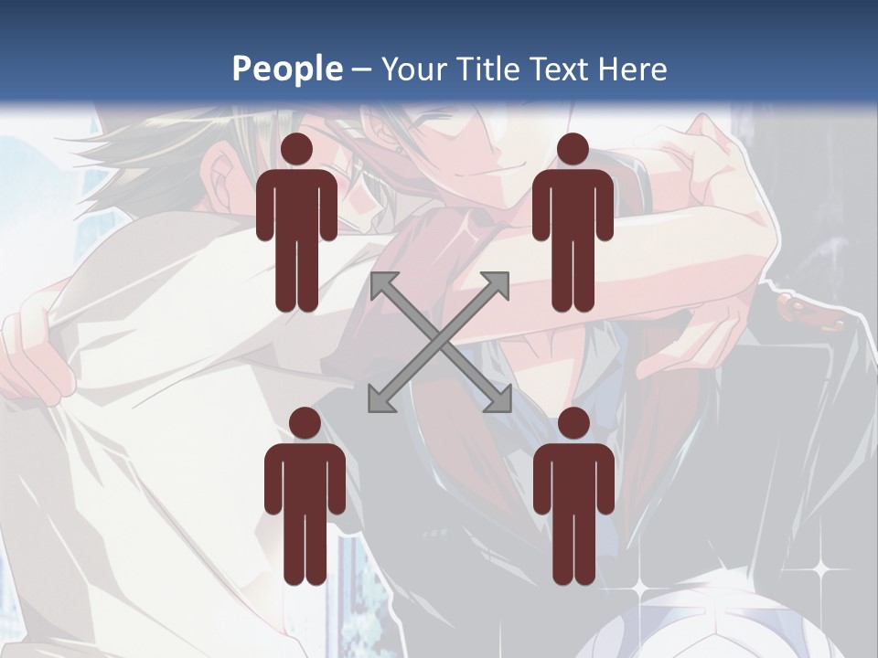 A Couple Of Anime Characters Hugging Each Other PowerPoint Template