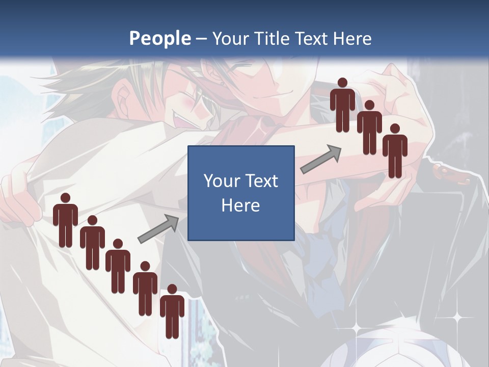 A Couple Of Anime Characters Hugging Each Other PowerPoint Template