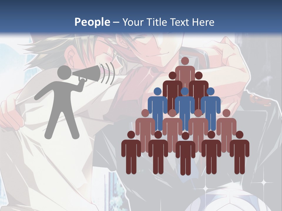 A Couple Of Anime Characters Hugging Each Other PowerPoint Template