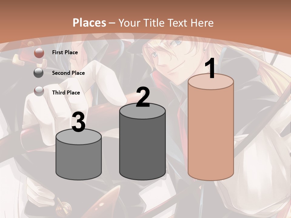 A Couple Of Anime Characters With A Brown Background PowerPoint Template