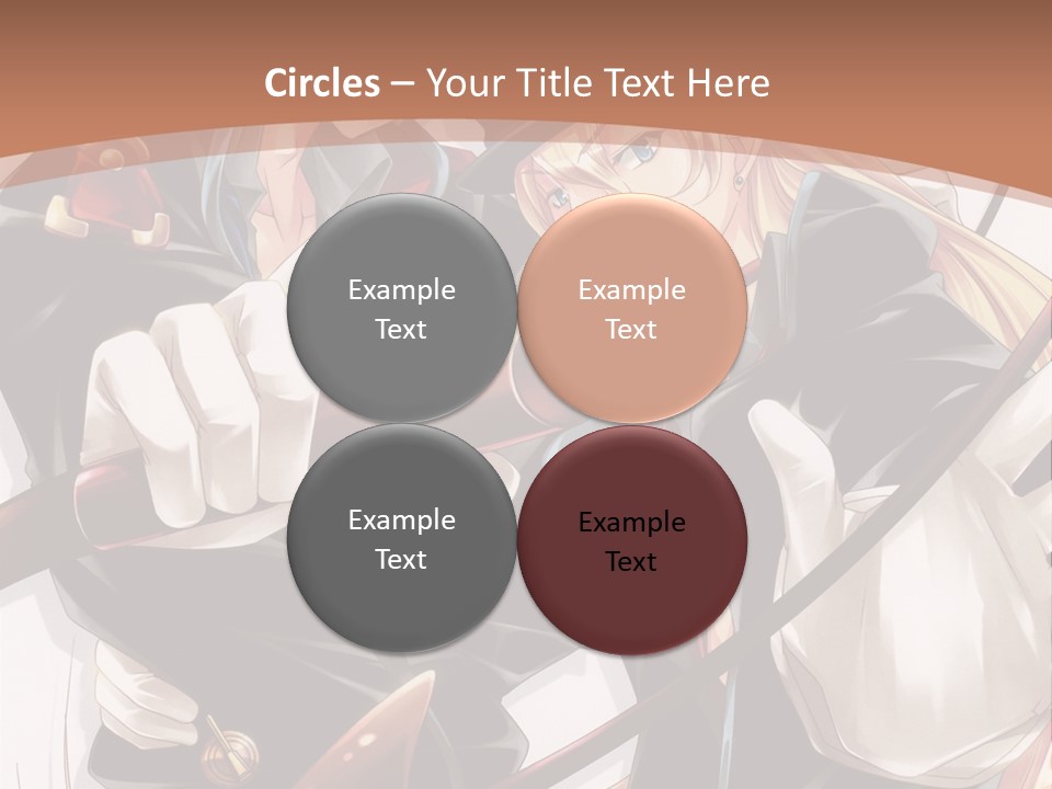 A Couple Of Anime Characters With A Brown Background PowerPoint Template