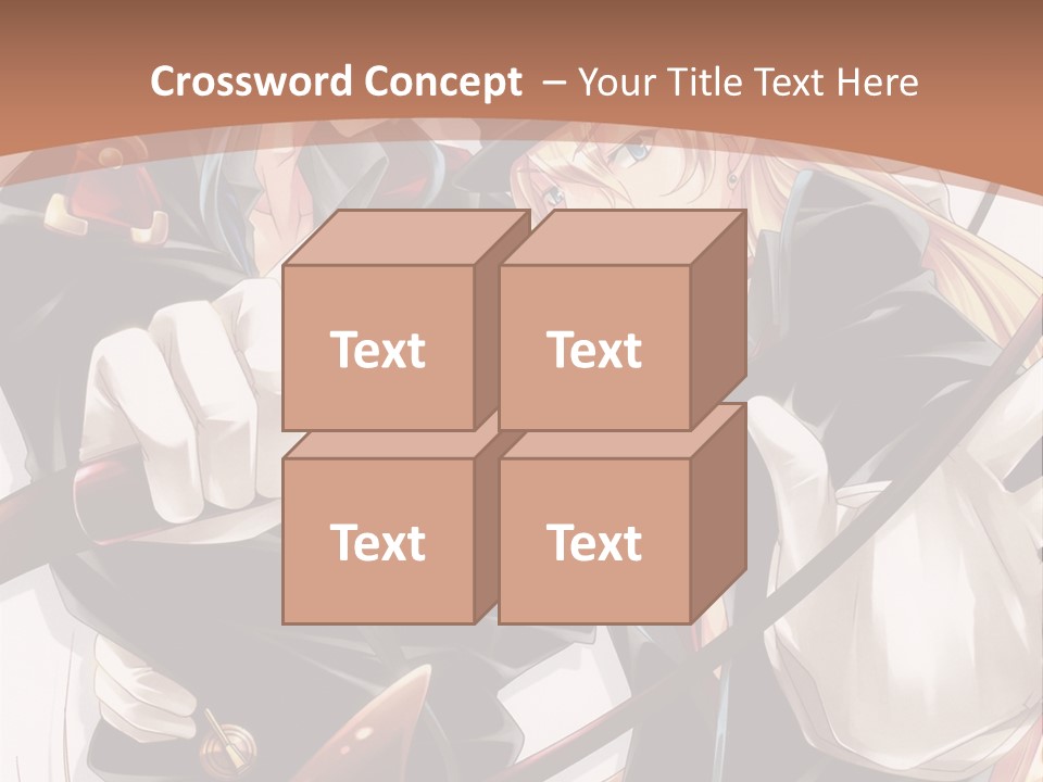 A Couple Of Anime Characters With A Brown Background PowerPoint Template