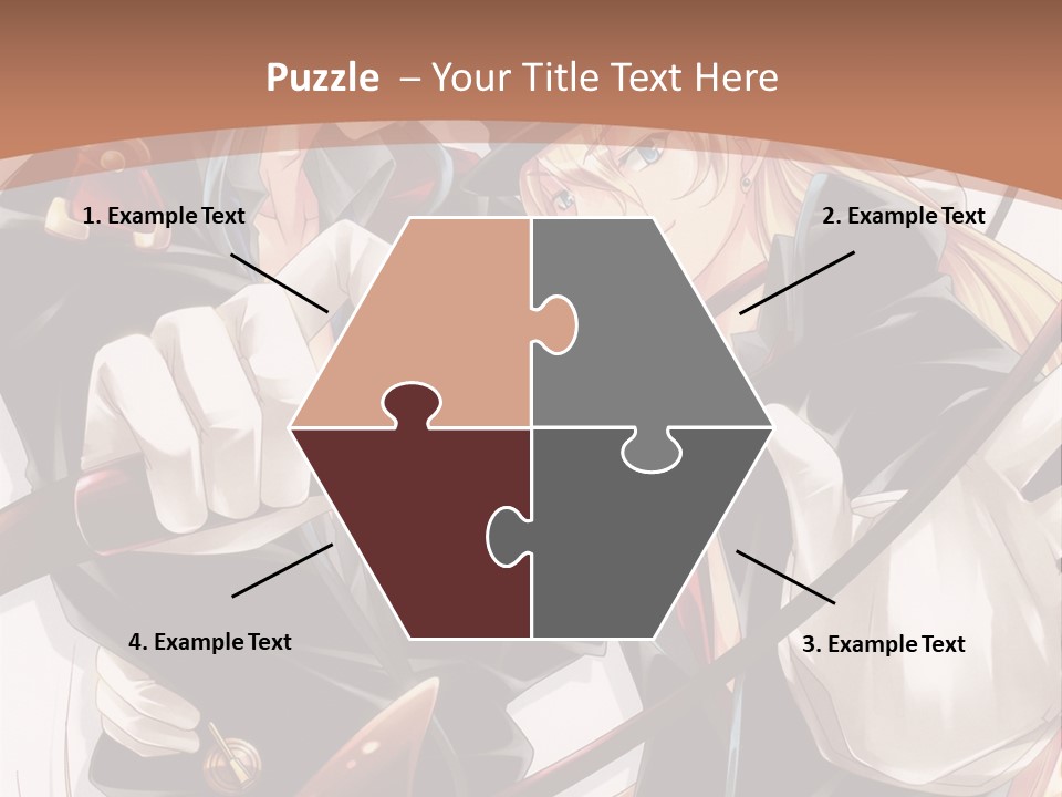 A Couple Of Anime Characters With A Brown Background PowerPoint Template