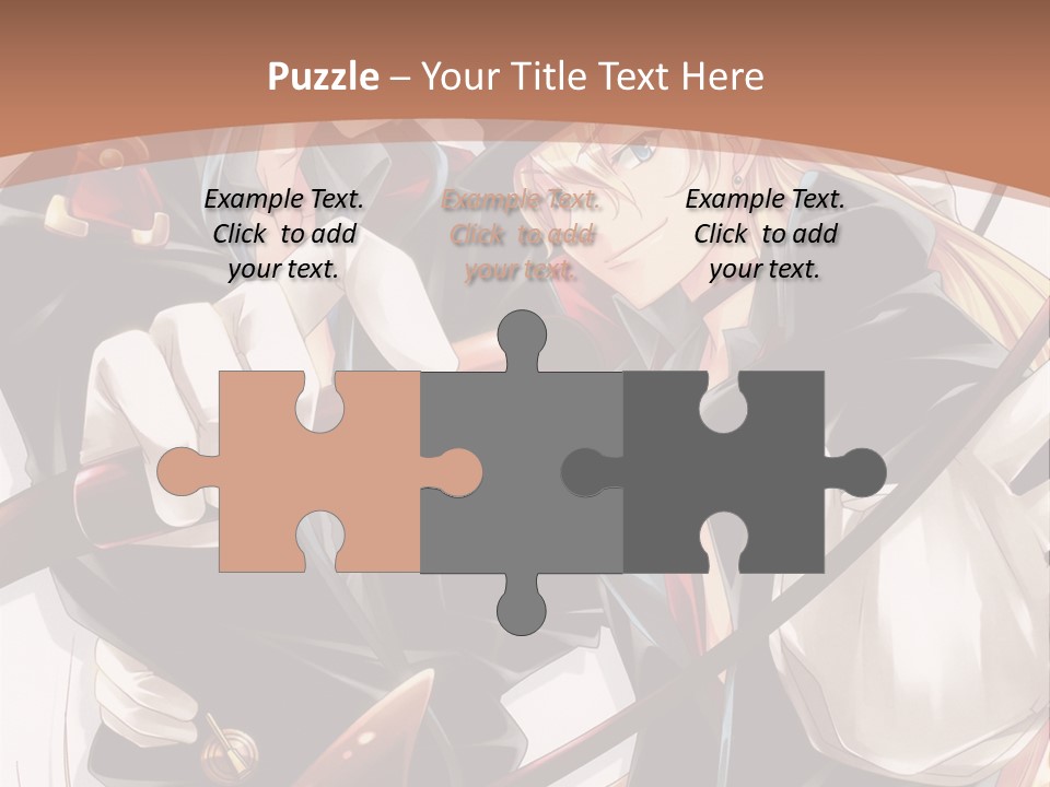 A Couple Of Anime Characters With A Brown Background PowerPoint Template