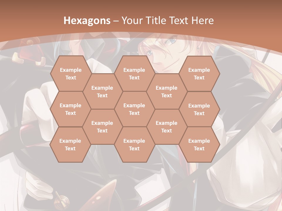 A Couple Of Anime Characters With A Brown Background PowerPoint Template