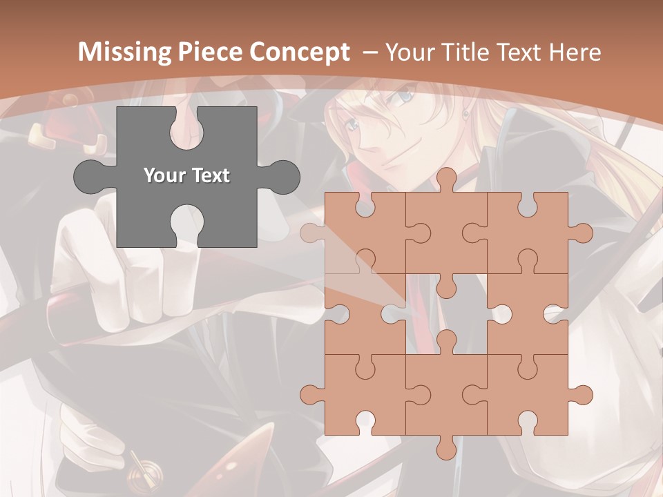A Couple Of Anime Characters With A Brown Background PowerPoint Template