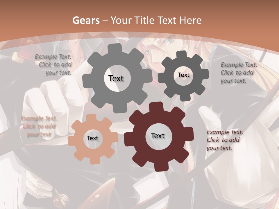 A Couple Of Anime Characters With A Brown Background PowerPoint Template