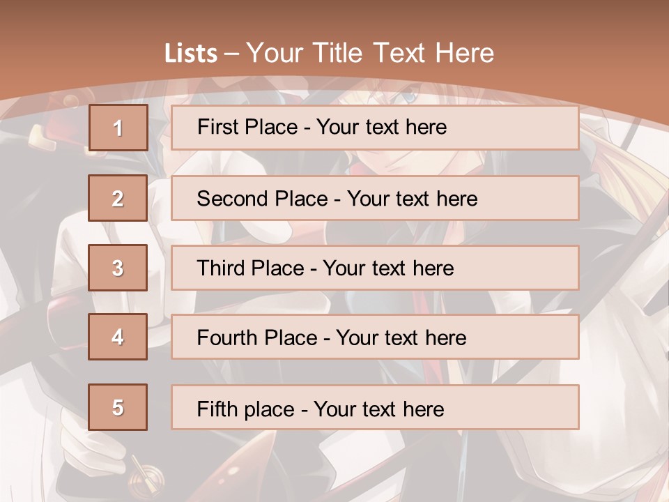 A Couple Of Anime Characters With A Brown Background PowerPoint Template