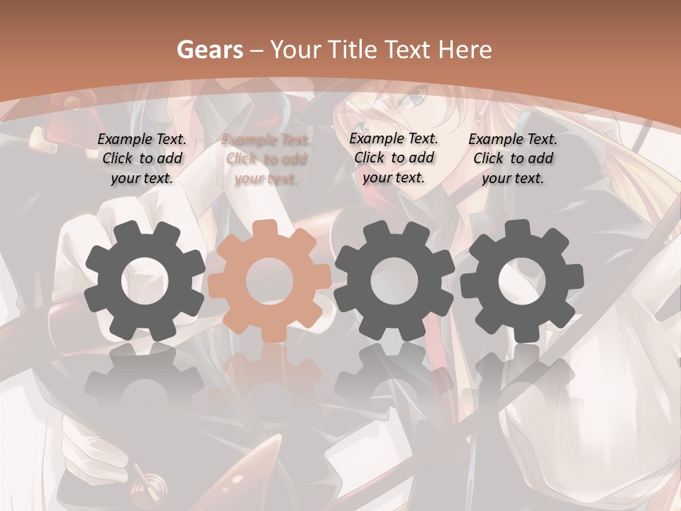 A Couple Of Anime Characters With A Brown Background PowerPoint Template