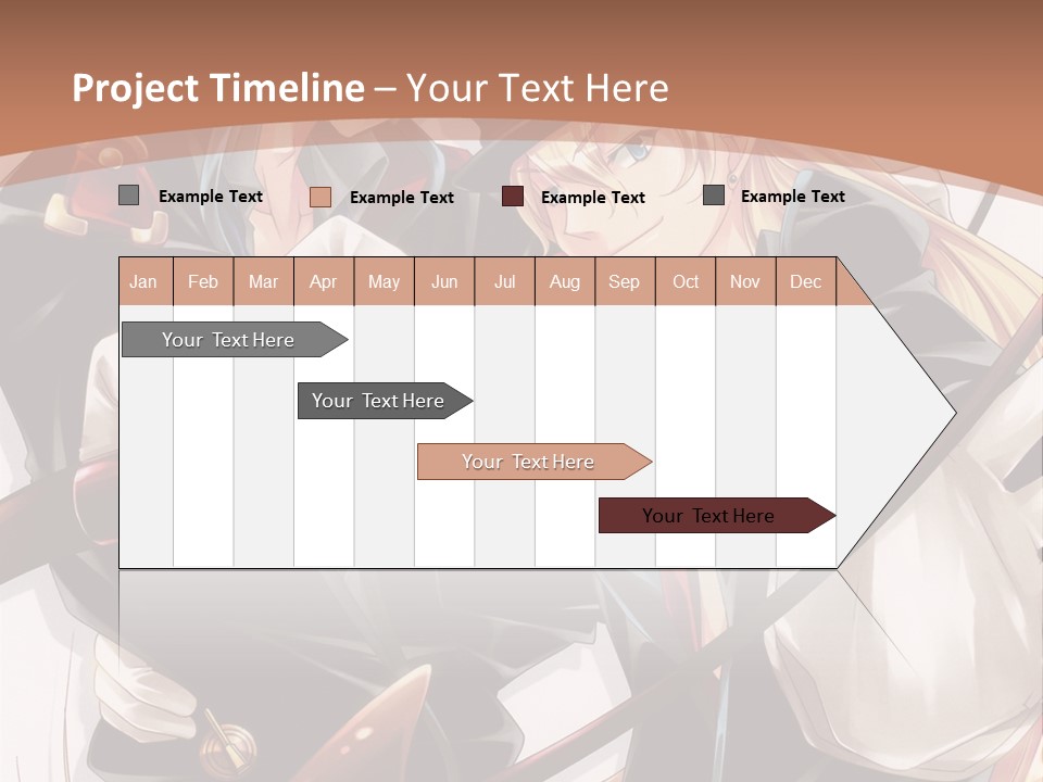 A Couple Of Anime Characters With A Brown Background PowerPoint Template