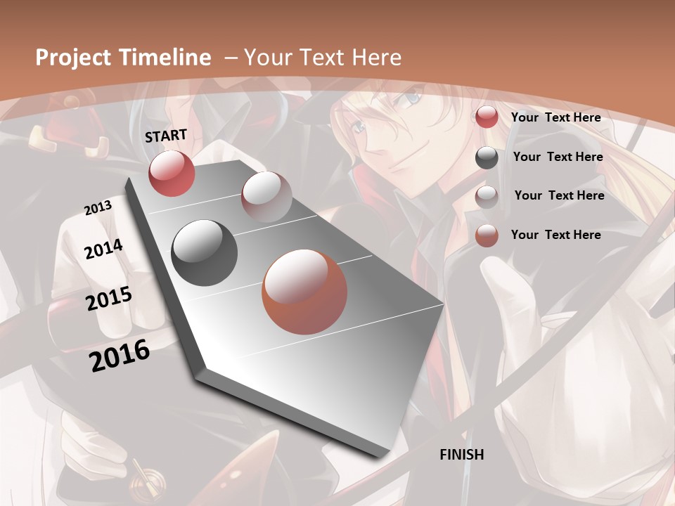 A Couple Of Anime Characters With A Brown Background PowerPoint Template