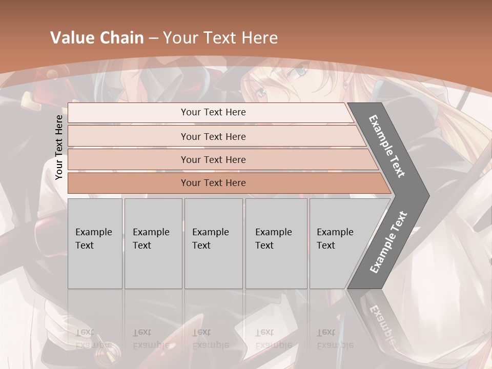 A Couple Of Anime Characters With A Brown Background PowerPoint Template