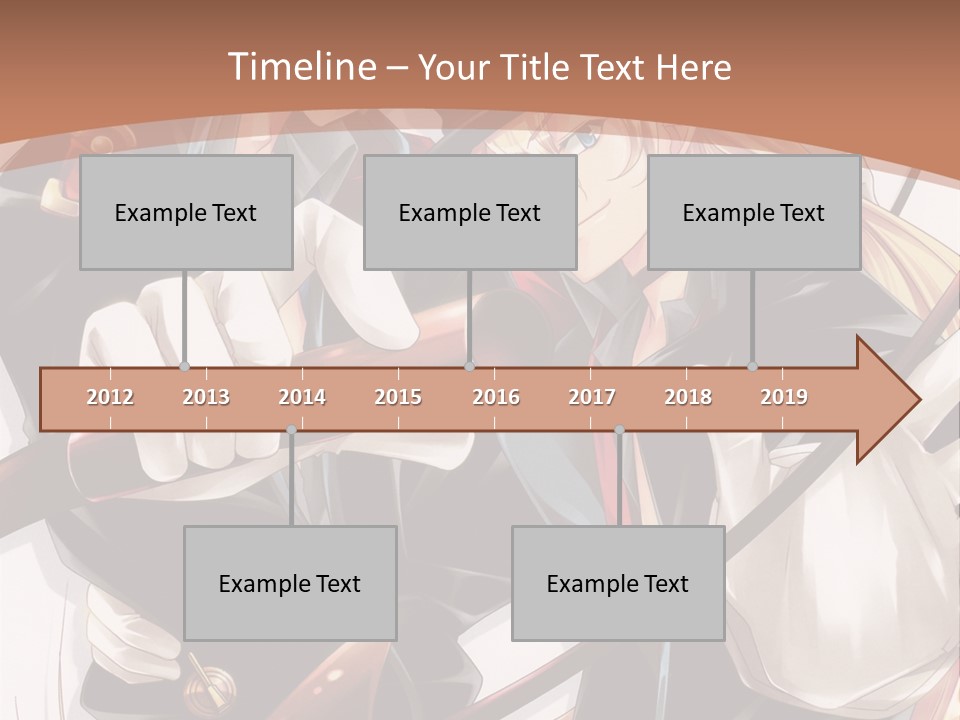 A Couple Of Anime Characters With A Brown Background PowerPoint Template