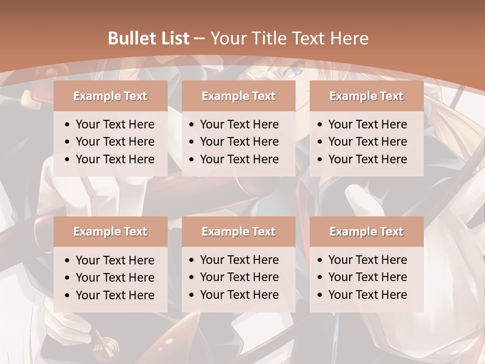 A Couple Of Anime Characters With A Brown Background PowerPoint Template