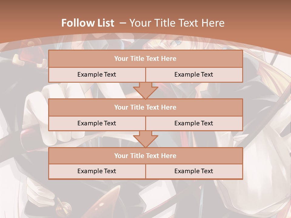 A Couple Of Anime Characters With A Brown Background PowerPoint Template
