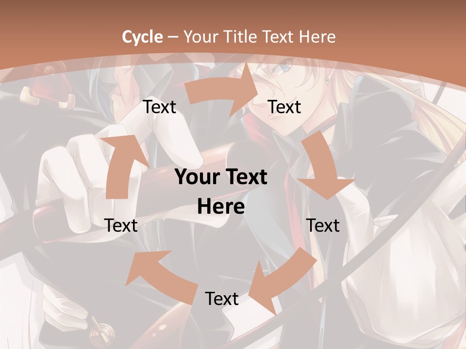 A Couple Of Anime Characters With A Brown Background PowerPoint Template