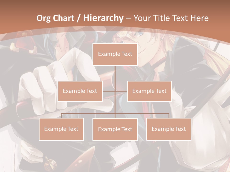 A Couple Of Anime Characters With A Brown Background PowerPoint Template