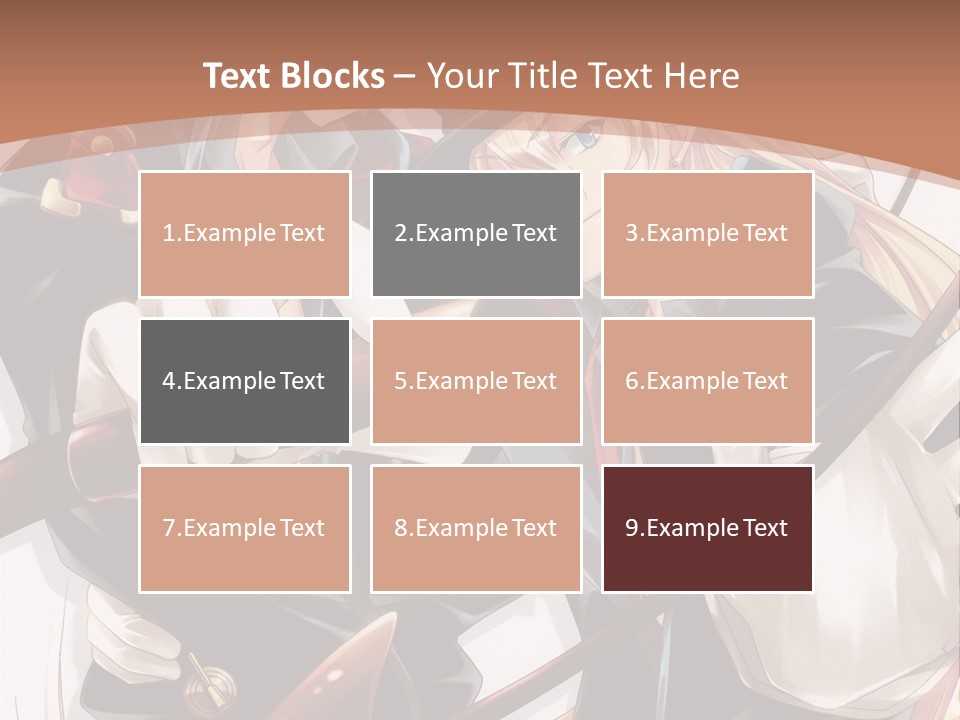 A Couple Of Anime Characters With A Brown Background PowerPoint Template