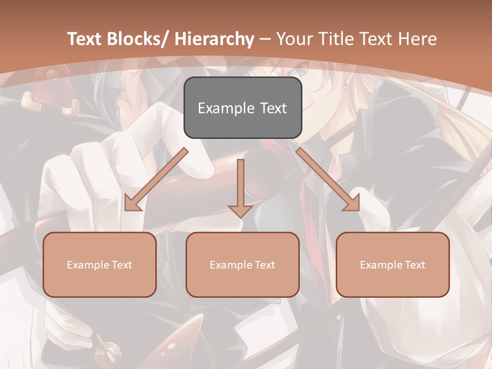 A Couple Of Anime Characters With A Brown Background PowerPoint Template