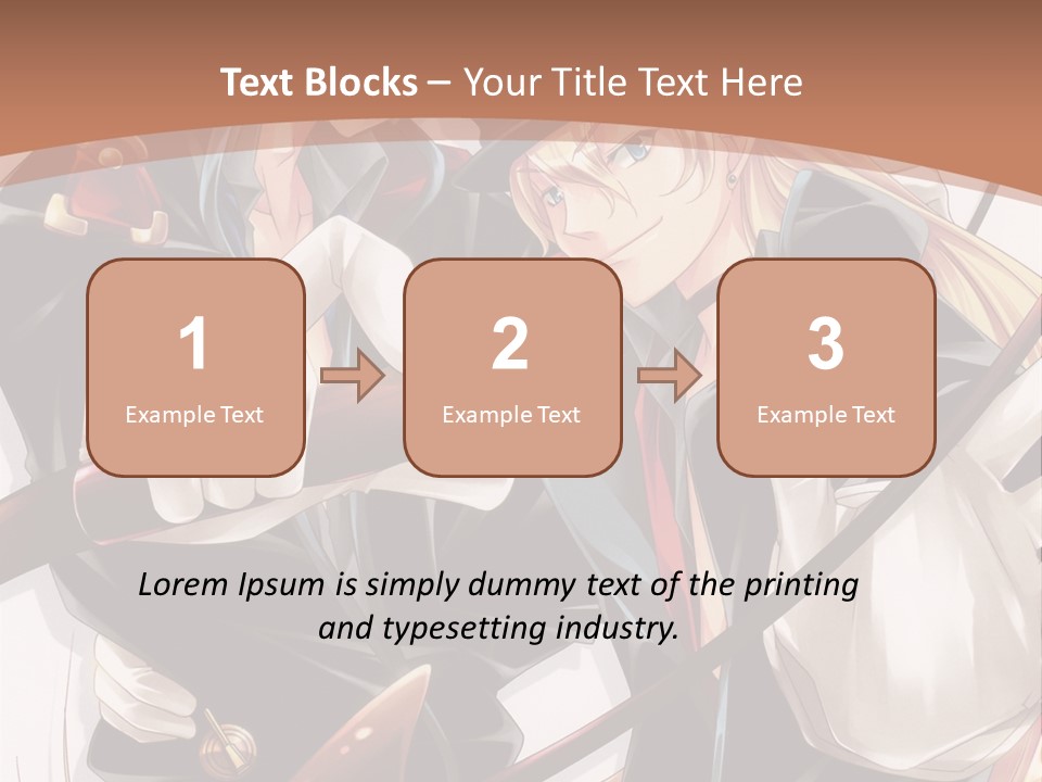 A Couple Of Anime Characters With A Brown Background PowerPoint Template