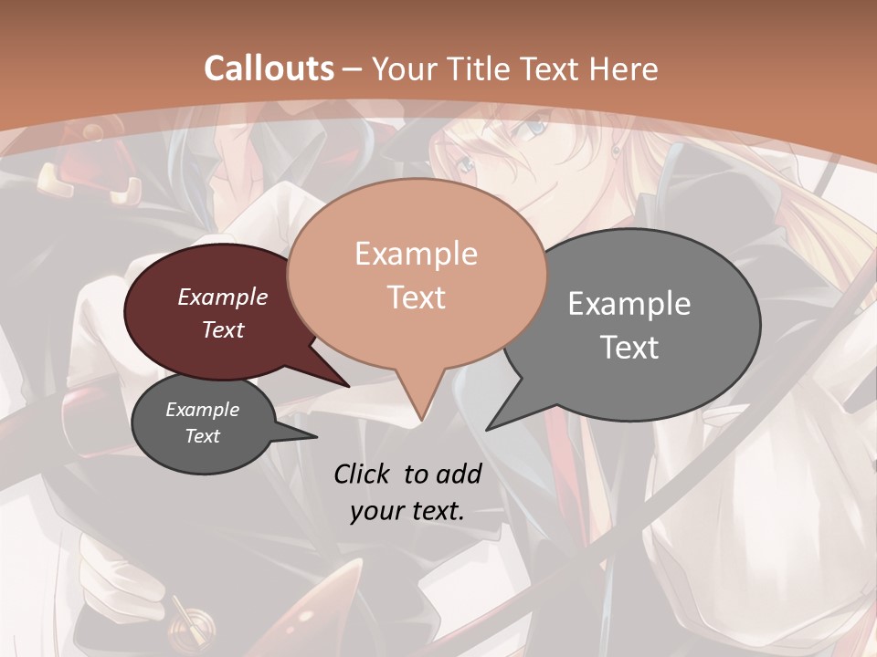 A Couple Of Anime Characters With A Brown Background PowerPoint Template