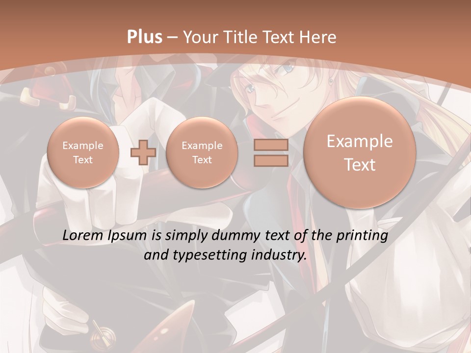 A Couple Of Anime Characters With A Brown Background PowerPoint Template