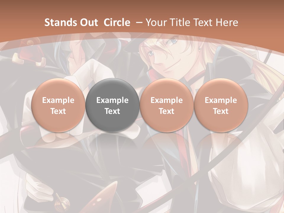 A Couple Of Anime Characters With A Brown Background PowerPoint Template