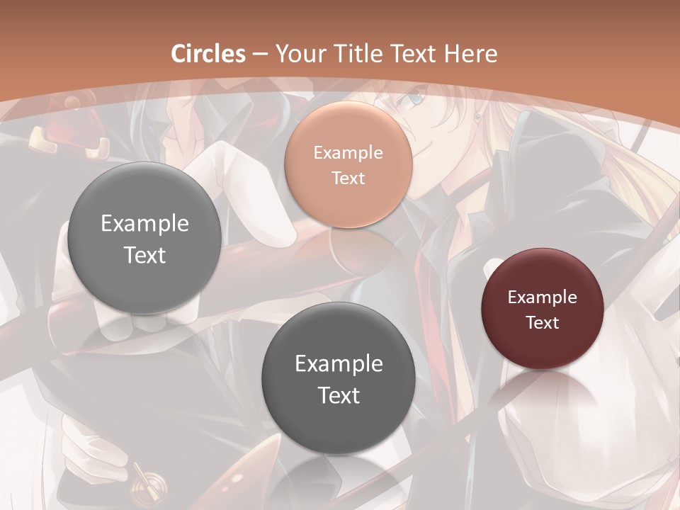 A Couple Of Anime Characters With A Brown Background PowerPoint Template