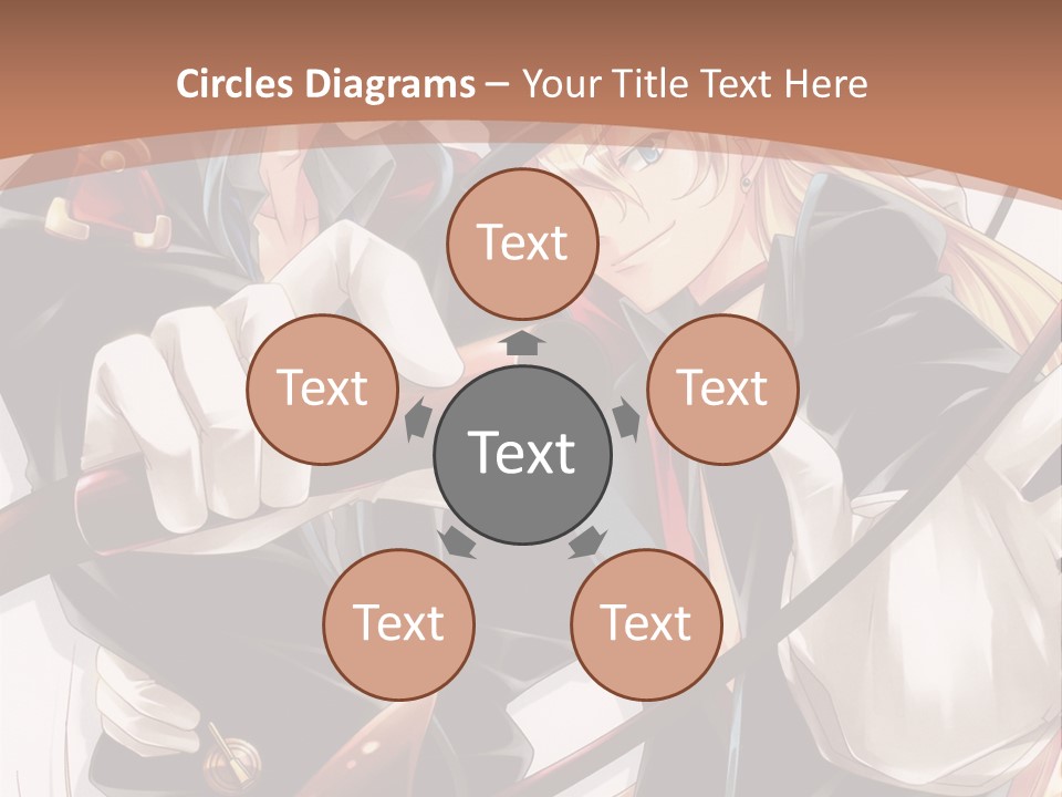 A Couple Of Anime Characters With A Brown Background PowerPoint Template