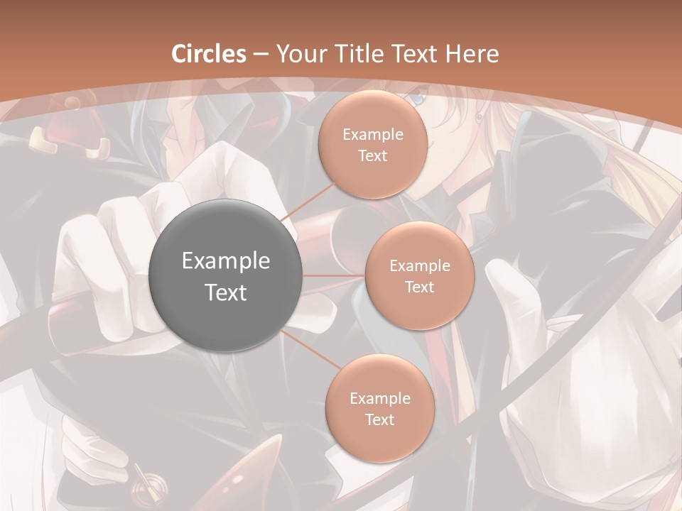 A Couple Of Anime Characters With A Brown Background PowerPoint Template