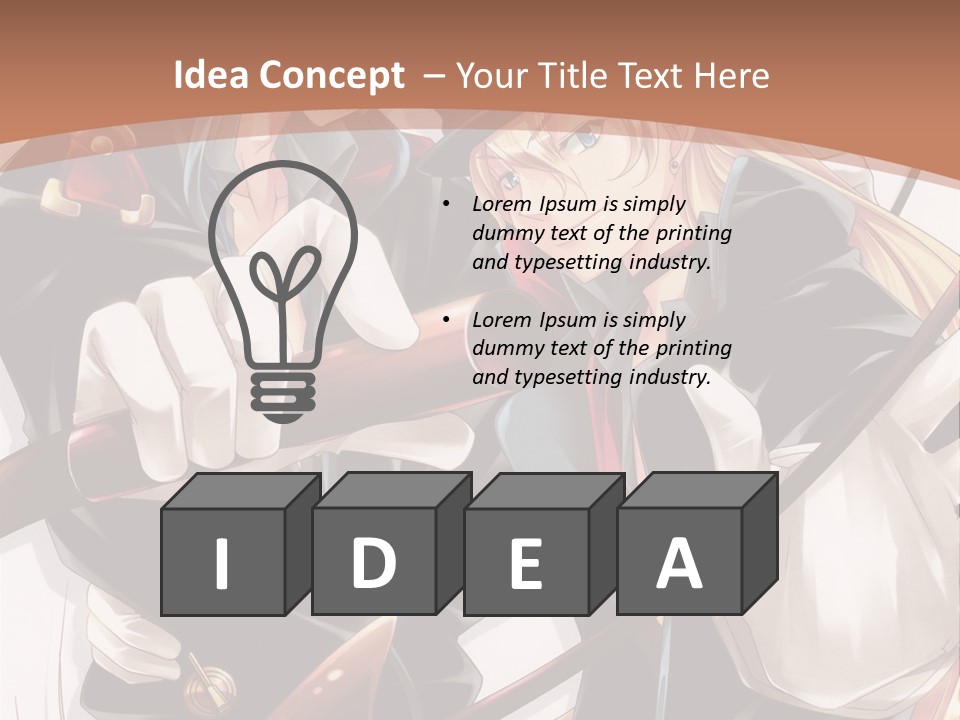 A Couple Of Anime Characters With A Brown Background PowerPoint Template