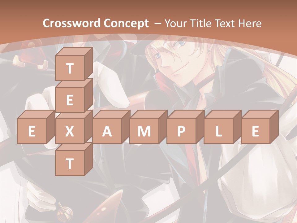 A Couple Of Anime Characters With A Brown Background PowerPoint Template