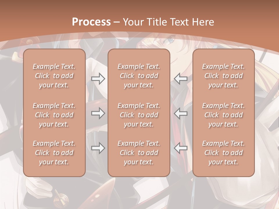 A Couple Of Anime Characters With A Brown Background PowerPoint Template
