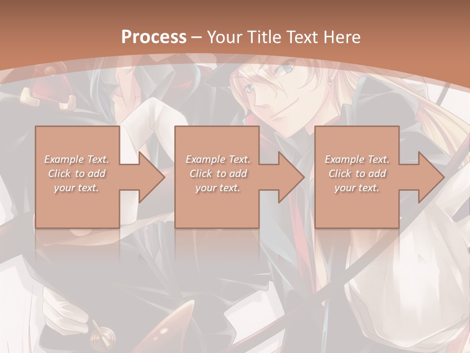 A Couple Of Anime Characters With A Brown Background PowerPoint Template
