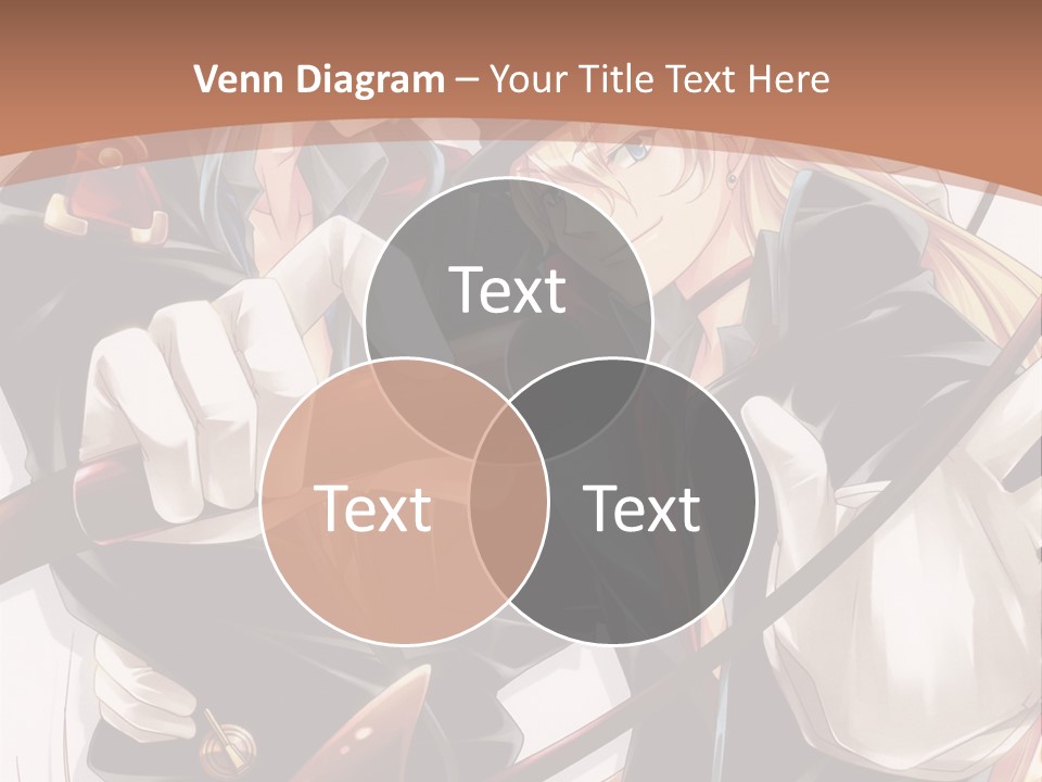 A Couple Of Anime Characters With A Brown Background PowerPoint Template