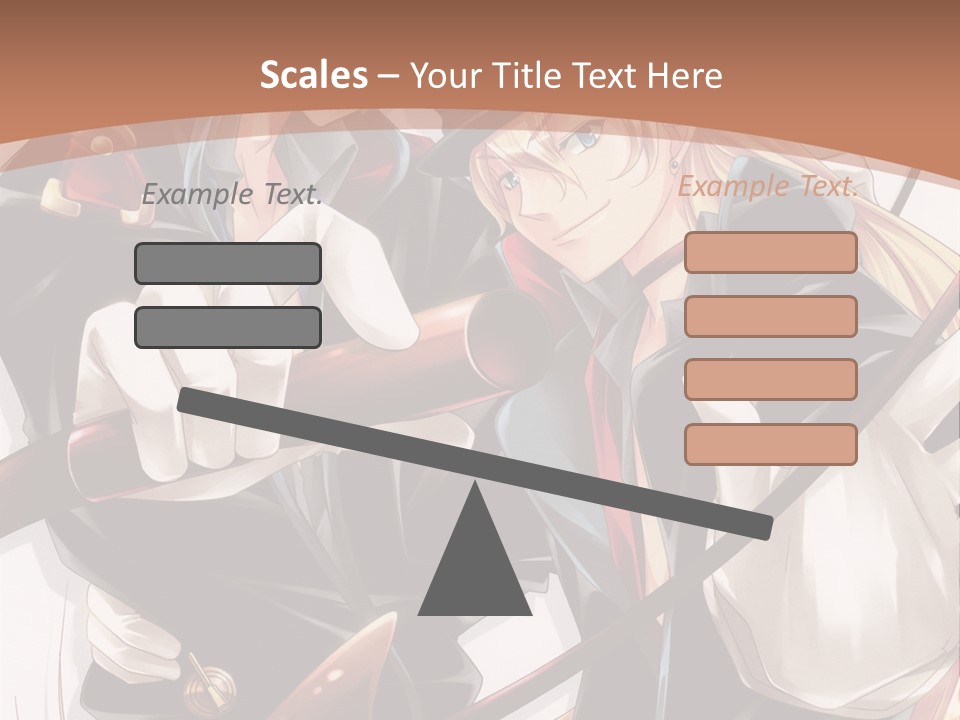 A Couple Of Anime Characters With A Brown Background PowerPoint Template