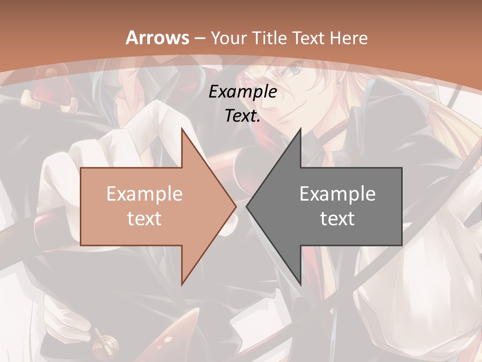 A Couple Of Anime Characters With A Brown Background PowerPoint Template