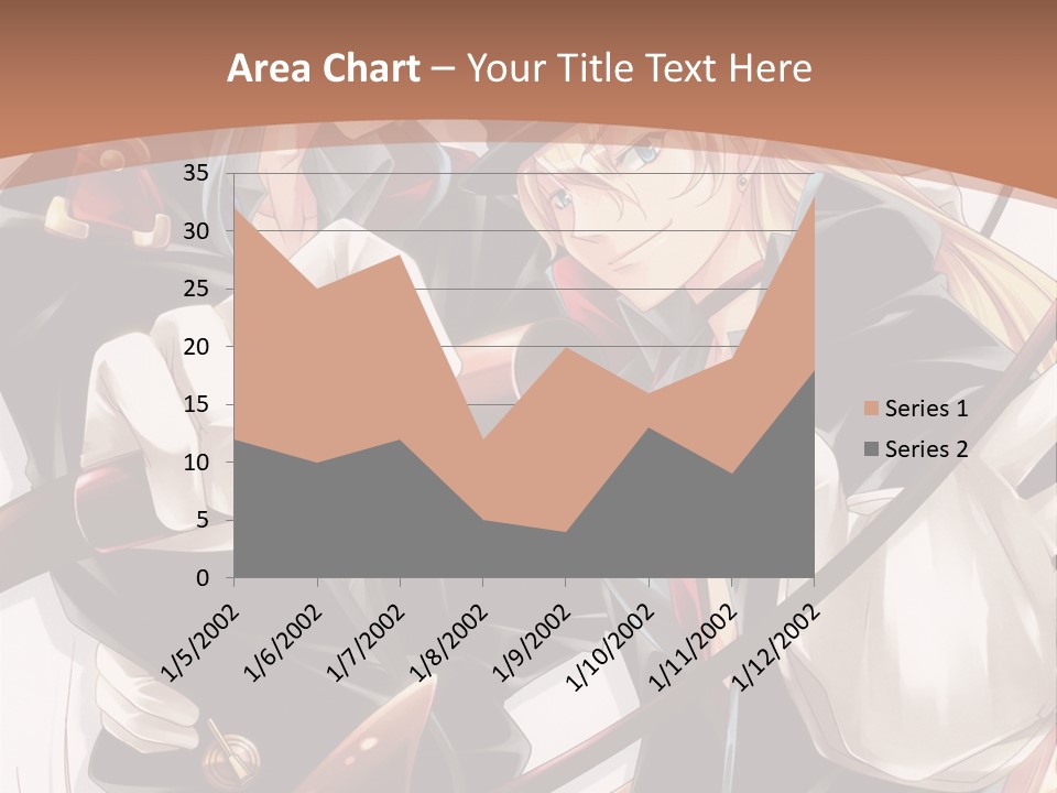 A Couple Of Anime Characters With A Brown Background PowerPoint Template