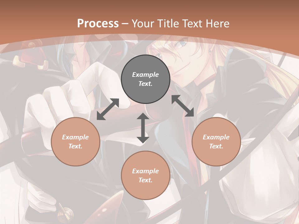 A Couple Of Anime Characters With A Brown Background PowerPoint Template