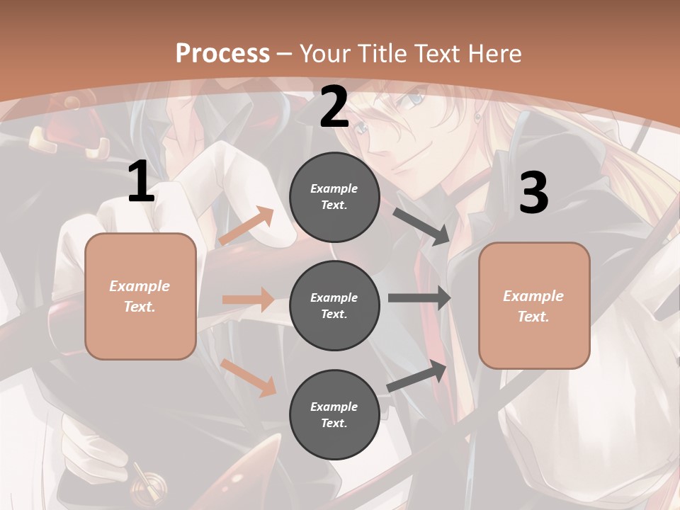 A Couple Of Anime Characters With A Brown Background PowerPoint Template