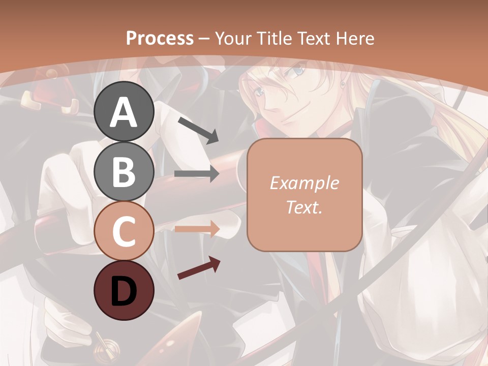 A Couple Of Anime Characters With A Brown Background PowerPoint Template