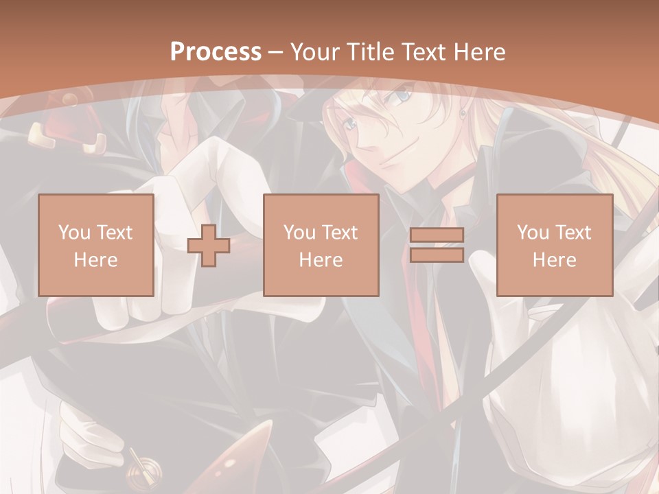A Couple Of Anime Characters With A Brown Background PowerPoint Template