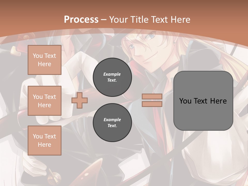 A Couple Of Anime Characters With A Brown Background PowerPoint Template