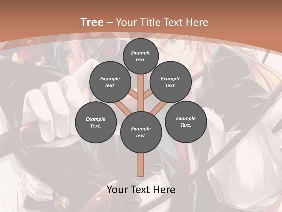A Couple Of Anime Characters With A Brown Background PowerPoint Template