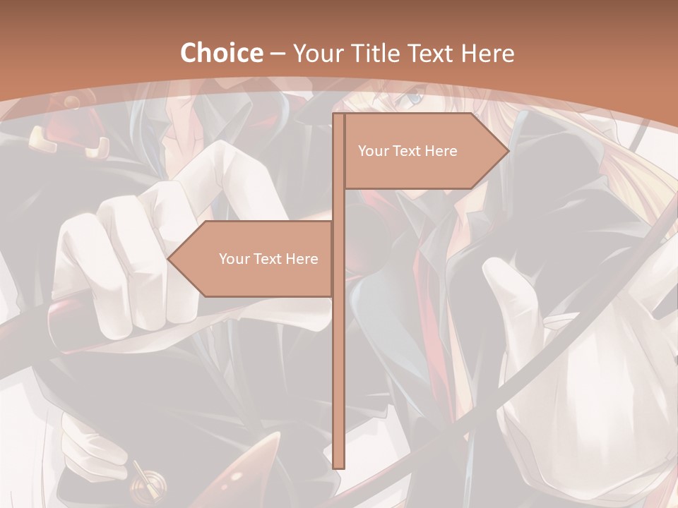 A Couple Of Anime Characters With A Brown Background PowerPoint Template