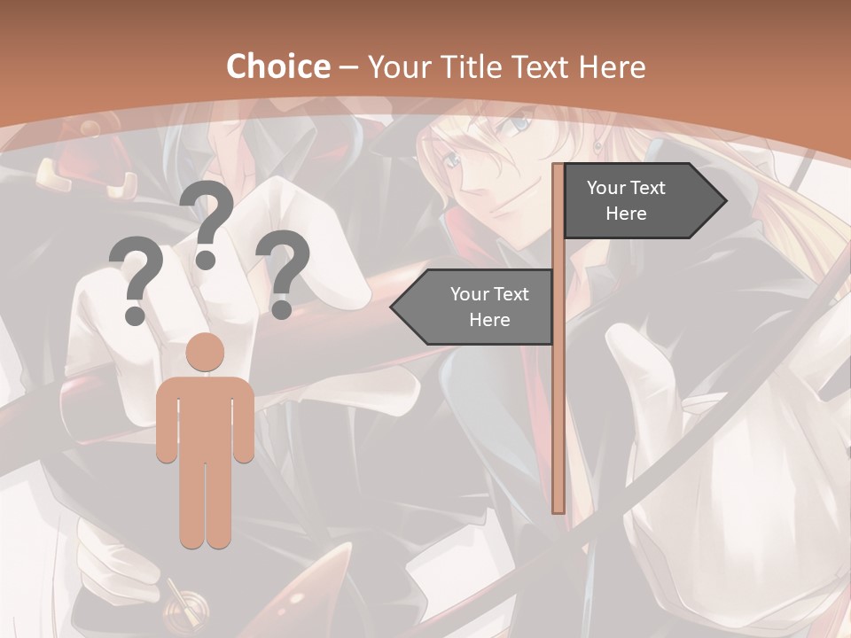 A Couple Of Anime Characters With A Brown Background PowerPoint Template