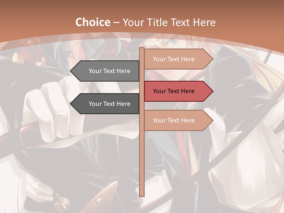 A Couple Of Anime Characters With A Brown Background PowerPoint Template